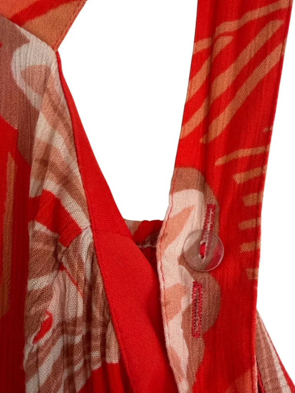 Land of the Brave Halter Midi Resort Dress Red Floral Women’s Size S